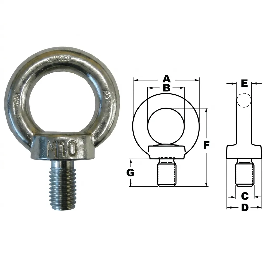 Olhal de Suspensão Tipo Parafuso Inox AISI 316